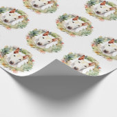 Bull Terrier Weihnachtsmann Geschenkpapier (Ecke)