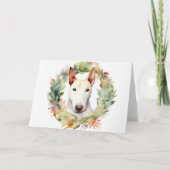 Bull Terrier Weihnachtsmann Karte (Vorderseite)