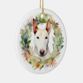Bull Terrier Weihnachtsmann Keramik Ornament (Rechts)