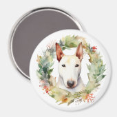 Bull Terrier Weihnachtsmann Magnet (Vorderseite/Rückseite)