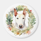 Bull Terrier Weihnachtsmann Magnet (Vorne)