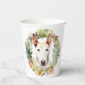Bull Terrier Weihnachtsmann Pappbecher (Rückseite)