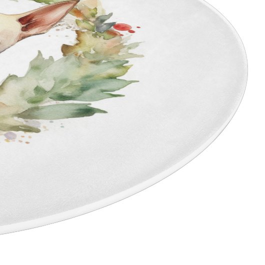 Bull Terrier Weihnachtsmann Schneidebrett (Ecke)