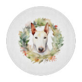 Bull Terrier Weihnachtsmann Schneidebrett (Vorderseite)