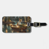 Bull Terrier Weihnachtsreise Gepäckanhänger (Vorderseite horizontal)