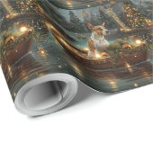 Bull Terrier Weihnachtsreise Geschenkpapier (Rolleneckpunkt)