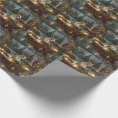 Bull Terrier Weihnachtsreise Geschenkpapier (Ecke)