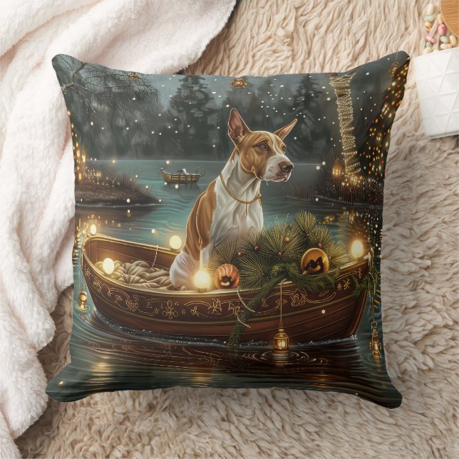 Bull Terrier Weihnachtsreise Kissen (Decke)