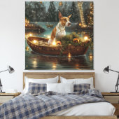 Bull Terrier Weihnachtsreise Leinwanddruck (Insitu (Schlafzimmer))