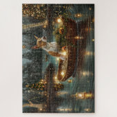 Bull Terrier Weihnachtsreise Puzzle (Vertikal)