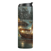 Bull Terrier Weihnachtsreise Thermosbecher (Nach links gedreht)