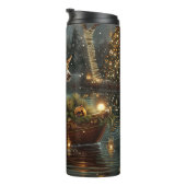 Bull Terrier Weihnachtsreise Thermosbecher (Nach rechts gedreht)