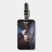Bull Terrier Weihnachtssaison Gepäckanhänger (Vorderseite vertikal)