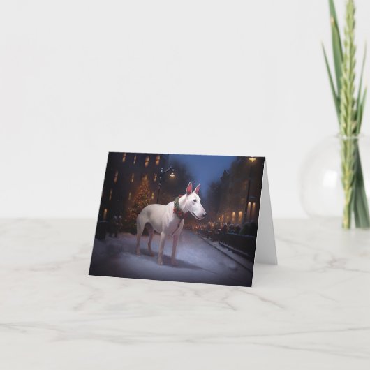 Bull Terrier Weihnachtssaison Karte (Vorderseite)