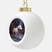 Bull Terrier Weihnachtssaison Keramik Kugel-Ornament (Rechts)