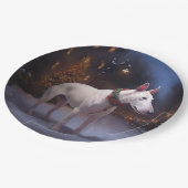 Bull Terrier Weihnachtssaison Pappteller (Schrägansicht)