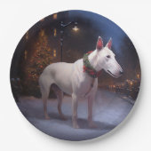 Bull Terrier Weihnachtssaison Pappteller (Vorderseite)