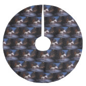 Bull Terrier Weihnachtssaison Polyester Weihnachtsbaumdecke (Vorderseite)