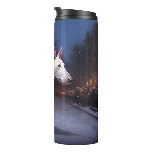 Bull Terrier Weihnachtssaison Thermosbecher (Nach rechts gedreht)