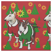 Bull Terrier Weihnachtsstoff Stoff (Muster)