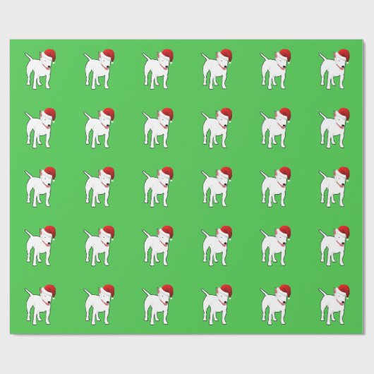 Bull Terrier Weihnachtswrap Geschenkpapier (Flach)