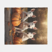 Bull Terrier Welpe Autumn Delight Pumpkin Fleecedecke (Vorderseite (Horizontal))