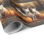 Bull Terrier Welpe Autumn Delight Pumpkin Geschenkpapier (Rolleneckpunkt)