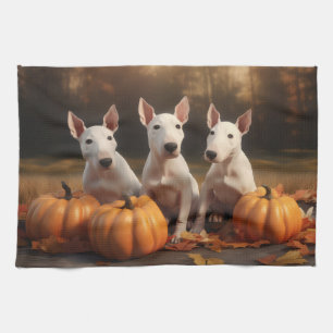 Bull Terrier Welpe Autumn Delight Pumpkin Geschirrtuch
