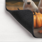 Bull Terrier Welpe Autumn Delight Pumpkin Mousepad (Ecke)