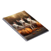 Bull Terrier Welpe Autumn Delight Pumpkin Notizblock (Rechte Seite)