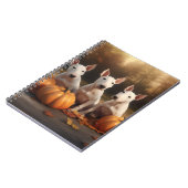 Bull Terrier Welpe Autumn Delight Pumpkin Notizblock (Linke Seite)