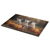 Bull Terrier Welpe Autumn Delight Pumpkin Schneidebrett (Ecke)