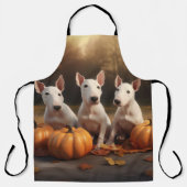 Bull Terrier Welpe Autumn Delight Pumpkin Schürze (Vorderseite)