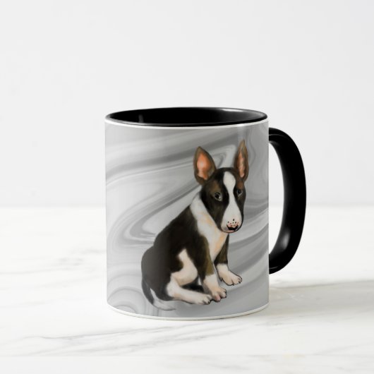 Bull Terrier Welpe Tasse (VorderseiteRechts)