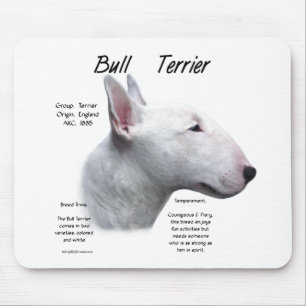 Bull Terrier (wht) History Design Mousepad