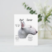 Bull Terrier (wht) History Design Postkarte (Stehend Vorderseite)