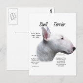 Bull Terrier (wht) History Design Postkarte (Vorne/Hinten)