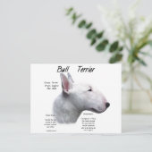 Bull Terrier (wht) History Design Postkarte (Stehend Vorderseite)