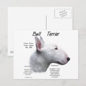 Bull Terrier (wht) History Design Postkarte (Vorne/Hinten)