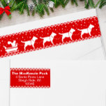 Bull Terriers Christmas Sleigh Hunde Rücksendeadre<br><div class="desc">Fügen Sie Ihren Ferien-Mailings mit dieser lustigen Umhüllung um das Rücksendelabel ein wenig Lustigkeit hinzu. Ein lustiges Beispiel für ein Team von Bull Terriers, das mit einem Eichhörnchen einen Schlitten zieht. Einfach mit Ihrer eigenen Adresse personalisieren. Diese roten und weißen Labels sind perfekt für Bull Terrier Liebhaber Familien und Haustierpfleger...</div>