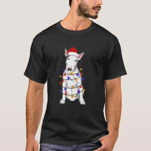 Bull Terriers Dog Tragen Weihnachtshuttlampen T-Shirt