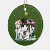 Bull Terriers Keramik Ornament (Links)