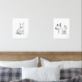 Bull Terriers lineart Set von 2 Plakaten (Schlafzimmer)