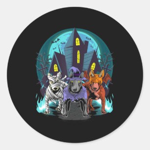 Bull Terriers Mummy Witch Beagle Halloween Gift Runder Aufkleber