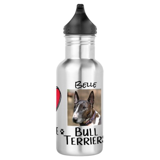 Bull Terriers Peace Liebe Dog Lovers Edelstahlflasche (Rechts)