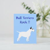 Bull Terriers Rock !! Postkarte (Stehend Vorderseite)