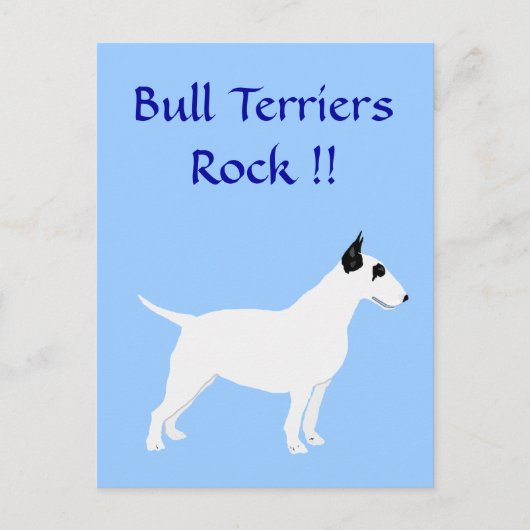 Bull Terriers Rock !! Postkarte (Vorderseite)