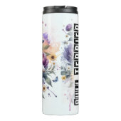 Bull Terriers Schmetterling-Blütenflechte Thermosbecher (Rückseite)