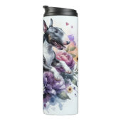 Bull Terriers Schmetterling-Blütenflechte Thermosbecher (Nach rechts gedreht)