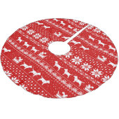 Bull Terriers Weihnachts-Hunde Schlittenfahrt Holi Polyester Weihnachtsbaumdecke (Schrägansicht)